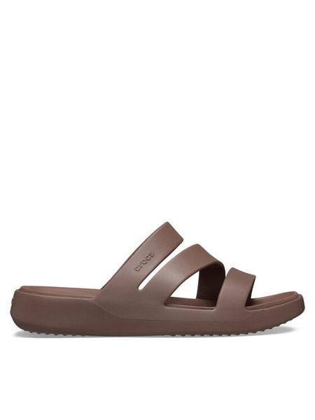 Crocs Klapki Getaway Strappy 209587 Brązowy. Brązowe klapki damskie Crocs, bez wzorów, z tworzywa sztucznego, bez obcasa, bez zapięcia. Za 135.99 zł.