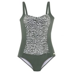 Strój kąpielowy Sansa. Zielone stroje kąpielowe damskie LASCANA, bez wzorów, z elastanu. Za 381.00 zł.