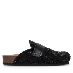 Klapki Eva Minge. Czarne klapki damskie Eva Minge, bez wzorów, bez obcasa, bez zapięcia. Za 399.99 zł.