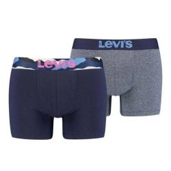 Bokserki Męskie Z Logo (zestaw 2 Sztuk). Szare bokserki męskie Levi's®, bez wzorów, z bawełny. Za 158.99 zł.
