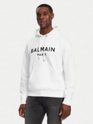 Balmain Bluza DH1JR002BB65 Biały Regular Fit. Białe bluzy męskie Balmain, m, bez wzorów, z bawełny, bez ramiączek, bez kaptura. Za 2,749.00 zł.