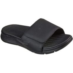 Klapki męskie Skechers GO Consistent 229033BBK. Czarne klapki męskie Skechers, bez wzorów, z materiału, bez zapięcia. Za 290.00 zł.