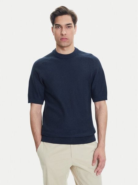 BOSS Sweter Kencel 50545678 Granatowy Regular Fit. Niebieskie swetry męskie Boss, m, bez wzorów, z syntetyku, bez kołnierzyka, bez ramiączek. Za 349.99 zł.