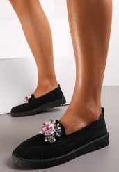 Czarne Wsuwane Tenisówki Siateczkowe z Kryształami Sealah. Czarne trampki i tenisówki damskie Renee, bez wzorów, bez zapięcia. Za 49.99 zł.