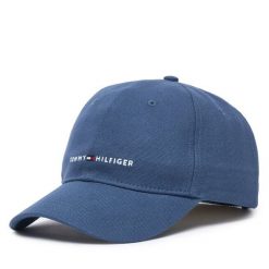 Czapka z daszkiem Tommy Hilfiger. Niebieskie czapki damskie Tommy Hilfiger, bez wzorów. Za 189.99 zł.