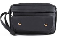 MĘSKA SASZETKA DO RĘKI WYKONANA Z POLSKIEJ SKÓRY NATURALNEJ POJEMNA G45. Saszetki i nerki męskie bez wzorów, ze skóry. Za 79.90 zł.