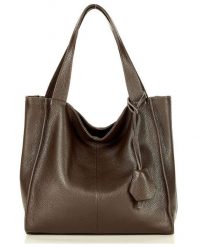 Shopper bag MARCO MAZZINI c. brązowy s139L. Brązowe shopperki damskie bez wzorów, ze skóry, na ramię, duże, bez dodatków. Za 379.05 zł.