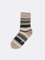 Skarpety bawełniane męskie w kolorowe paski beżowe Ismaelo 801. Brązowe skarpety męskie BIG STAR, bez wzorów, z bawełny. Za 19.99 zł.