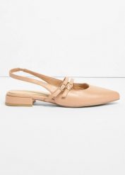 Baleriny z odkrytymi piętami Marco Tozzi. Brązowe balerinki damskie bonprix, bez wzorów, eleganckie, bez obcasa, bez zapięcia. Za 104.99 zł.