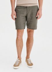 PAKO LORENTE - Lniane szorty męskie w kolorze zielonym. Zielone szorty męskie Pako Lorente, bez wzorów, ze lnu. Za 249.99 zł.