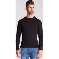 Czarny longsleeve męski z wiskozy - Czarny. Czarne bluzy męskie Armani Collezioni, l, bez wzorów, z wiskozy, bez ramiączek, bez kaptura. Za 199.60 zł.