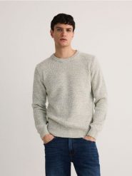 Sweter z bawełną - wielobarwny. Swetry męskie Reserved, l, bez wzorów, z bawełny, bez kołnierzyka, bez ramiączek. W wyprzedaży za 49.99 zł.