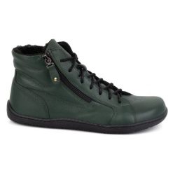 Olivier Damskie buty skórzane zimowe barefoot 1261 zielone. Zielone botki damskie na zimę, bez wzorów, ze skóry, bez obcasa, bez zapięcia. Za 559.87 zł.
