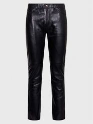 Serge Pariente Spodnie skórzane Sexy Man Czarny Regular Fit. Czarne spodnie materiałowe męskie Serge Pariente, bez wzorów, z materiału. Za 599.99 zł.