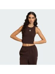 Adidas Top Essentials KD3821 Brązowy Slim Fit. Brązowe topy damskie Adidas, l, bez wzorów, z wiskozy, bez kołnierzyka, bez ramiączek. Za 118.99 zł.