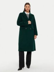 Tommy Hilfiger Płaszcz wełniany WW0WW42621 Zielony Regular Fit. Zielone płaszcze damskie Tommy Hilfiger, na zimę, bez wzorów, z syntetyku, bez kołnierzyka, bez kaptura. Za 1,329.00 zł.
