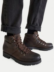Badura Trapery BOWER-08 MI08 Brązowy. Brązowe botki męskie Badura, bez wzorów, ze skóry, bez obcasa, bez zapięcia. Za 329.99 zł.