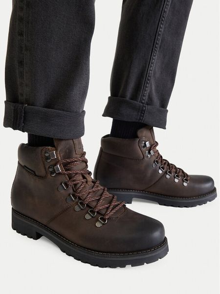 Badura Trapery BOWER-08 MI08 Brązowy. Brązowe botki męskie Badura, bez wzorów, ze skóry, bez obcasa, bez zapięcia. Za 329.99 zł.
