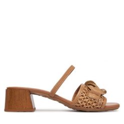 Sandały Hispanitas. Brązowe sandały damskie Hispanitas, bez wzorów, bez obcasa, na słupku, bez zapięcia. Za 539.99 zł.