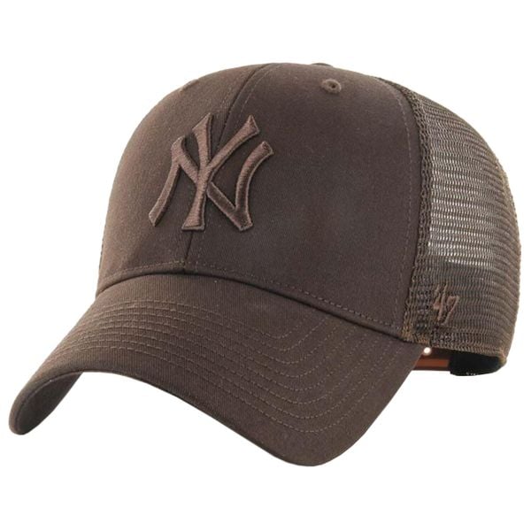 Czapka z daszkiem dla dorosłych MLB New York Yankees Branson Cap. Brązowe czapki damskie 47 Brand, bez wzorów, z bawełny, sportowe. Za 120.95 zł.