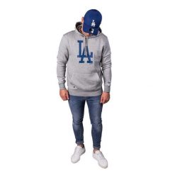 Bluza z kapturem Los Angeles Dodgers. Niebieskie bluzy męskie New Era, m, bez wzorów, z kapturem. W wyprzedaży za 255.10 zł.