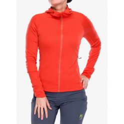 Bluza z kapturem damska Rab Planar Hoody. Czerwone bluzy damskie RAB, l, bez wzorów, bez ramiączek, z kapturem. Za 315.57 zł.