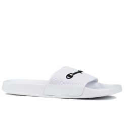 Klapki sportowe basenowe Champion DAYTONA. Białe klapki damskie Champion, bez wzorów, sportowe, bez obcasa, bez zapięcia. W wyprzedaży za 78.00 zł.