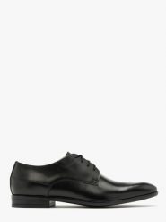 Czarne półbuty wizytowe CONNOR. Czarne buty wizytowe męskie Ryłko, bez wzorów, ze skóry, bez obcasa, bez zapięcia. Za 379.99 zł.