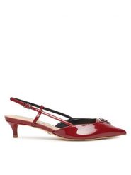 Guess Czółenka FLPJSS PAF05 Czerwony. Czerwone czółenka damskie Guess, z aplikacjami, ze skóry, bez obcasa, bez zapięcia. Za 299.99 zł.