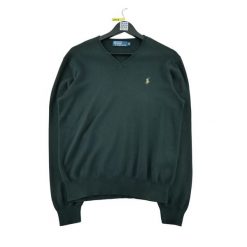 Polo Ralph Lauren sweter męski V-neck. Niebieskie swetry męskie Ralph Lauren, l, bez wzorów, z dzianiny, eleganckie, bez kołnierzyka, bez ramiączek. Za 127.76 zł.