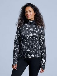 Bluza narciarska - Damska - Cabin Life - Czarny wielokolorowy. Czarne bluzy damskie POEDERBAAS, xl, bez wzorów, z elastanu, bez ramiączek, bez kaptura. Za 242.82 zł.