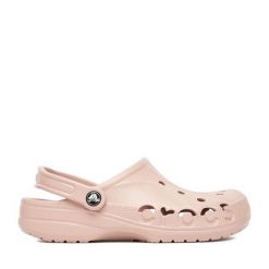 Klapki Crocs. Czerwone klapki damskie Crocs, bez wzorów, bez obcasa, bez zapięcia. Za 159.99 zł.