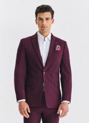 PAKO LORENTE - Bordowa marynarka garniturowa. Czerwone garnitury męskie Pako Lorente, m, bez wzorów, z elastanu, młodzieżowe. Za 699.99 zł.