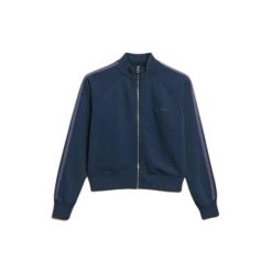 Damska bluza dresowa zapinana na zamek Superdry Essential Logo. Niebieskie bluzy damskie Superdry, m, bez wzorów, z dresówki, eleganckie, bez ramiączek, bez kaptura. Za 317.90 zł.