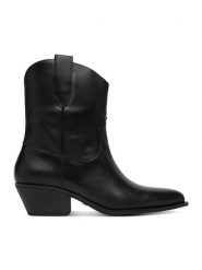 GINO ROSSI Botki C-26117-03 Czarny. Czarne botki damskie Gino Rossi, bez wzorów, ze skóry, bez obcasa, na słupku, bez zapięcia. Za 379.99 zł.