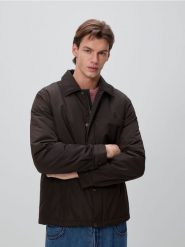 Kurtka z kołnierzem - brązowy. Brązowe kurtki męskie Reserved, l, bez wzorów, bez kaptura. Za 169.99 zł.