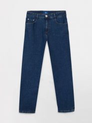 Dżinsy damskie 7/8 TBS Cindy. Niebieskie jeansy damskie TBS, bez wzorów, z bawełny, eleganckie, z podwyższonym stanem. Za 380.50 zł.