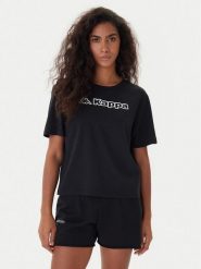 Kappa T-Shirt Frega 351M1KW Czarny Regular Fit. Czarne t-shirty damskie Kappa, m, bez wzorów, z bawełny, bez kołnierzyka, bez ramiączek. Za 59.99 zł.