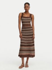 Marciano Guess Sukienka dzianinowa G6GK42 Z0640 Brązowy Regular Fit. Brązowe sukienki damskie Marciano Guess, z aplikacjami, z dzianiny, bez kołnierzyka, bez ramiączek. Za 1,219.00 zł.