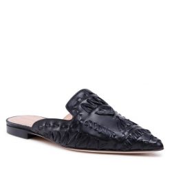 Klapki Alberta Ferretti. Czarne klapki damskie Alberta Ferretti, bez wzorów, bez obcasa, bez zapięcia. Za 1,469.00 zł.