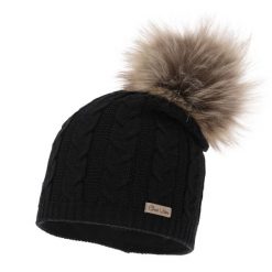 Czapka Damska z Wełny Merino Bafi - Czarna. Czarne czapki damskie Molly, bez wzorów, z materiału. Za 59.00 zł.