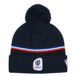 Czapka z pomponem Macron RWC France 2023. Niebieskie czapki damskie Macron, bez wzorów, z materiału, eleganckie. Za 174.00 zł.