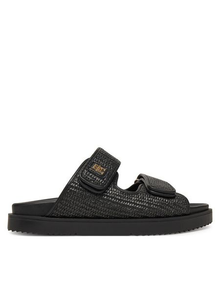 Tommy Hilfiger Klapki DOUBLE STRAP RAFFIA FW0FW08940 Czarny. Czarne klapki damskie Tommy Hilfiger, bez wzorów, z syntetyku, bez obcasa, bez zapięcia. Za 549.99 zł.