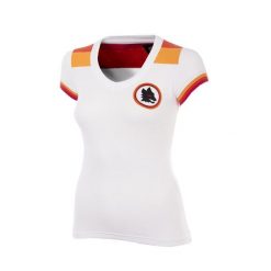 Koszulka piłkarska retro - Damska - Dorosła - Gościnna AS Roma 1978-79 - Biała. Białe bluzki damskie COPA FOOTBALL, bez wzorów, retro, bez kołnierzyka, bez ramiączek. Za 296.91 zł.
