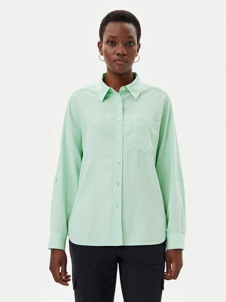 Olsen Koszula 12002119 Zielony Regular Fit. Zielone koszule damskie Olsen, bez wzorów, z wiskozy, bez kołnierzyka, bez ramiączek. Za 249.99 zł.