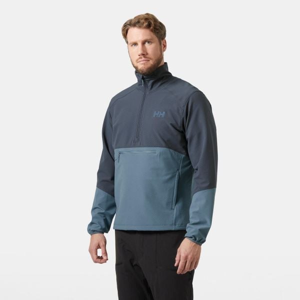 Kurtka przeciwwiatrowa 1/2 zip Helly Hansen Cascade Shield. Niebieskie kurtki męskie Helly Hansen, bez wzorów, z softshellu, bez kaptura, trekkingowe. Za 680.50 zł.