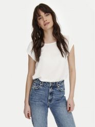 ONLY Bluzka 15142784 Biały Regular Fit. Białe bluzki damskie ONLY, bez wzorów, z syntetyku, bez kołnierzyka, bez ramiączek. Za 69.99 zł.