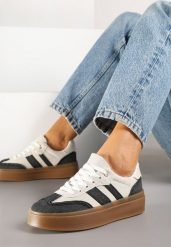 Czarno-Beżowe Sneakersy Tenisówki na Kauczukowej Podeszwie Ardisora. Czarne trampki i tenisówki damskie Renee, z aplikacjami, z kauczuku, bez zapięcia. Za 89.99 zł.