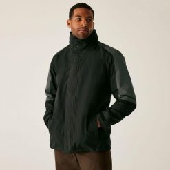 Parka 3 w 1 Regatta Defender III. Czarne parki męskie Regatta, m, bez wzorów, z materiału, bez kołnierzyka, bez kaptura. Za 308.95 zł.