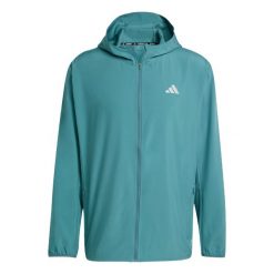 Kurtka adidas Run It. Zielone kurtki męskie Adidas, bez wzorów, do biegania. W wyprzedaży za 235.50 zł.